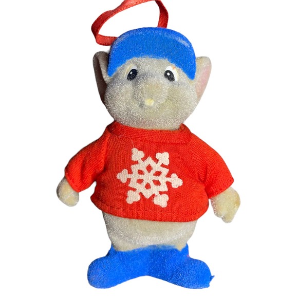 Vintage Disney the Rescuers Down‎ Under Bernard Mouse Gray Flocked Ornament - Picture 7 of 10